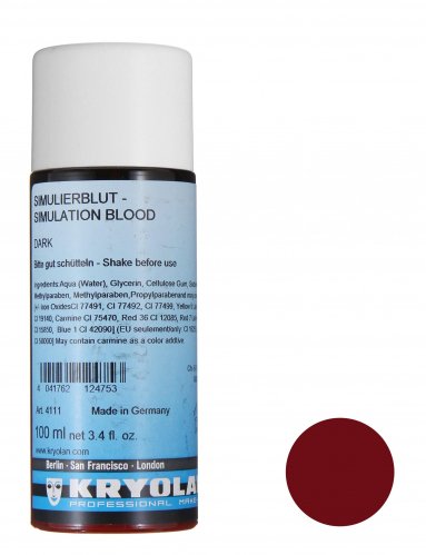 KRYOLAN - SIMULATION BLOOD - Sztuczna krew - 100 ml - ART. 4111 - DARK