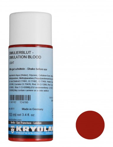 KRYOLAN - SIMULATION BLOOD - Sztuczna krew - 100 ml - ART. 4111 - LIGHT