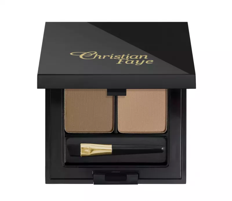 Пудра для бровей Christian Duo Natural полуперманентная, 2 оттенка, оттенок CF501 Tan Dark Brown