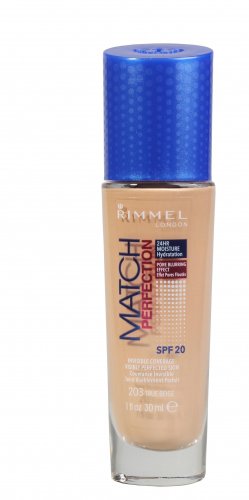 RIMMEL - MATCH PERFECTION FOUNDATION - Kryjący pokład do twarzy - 30 ml - 203 - TRUE BEIGE