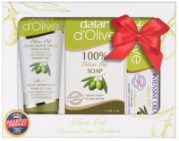 Dalan d'Olive - OLIVE OIL - Świąteczny zestaw kosmetyków oliwkowych (mydło do ciała i włosów, 2 kremy do rąk i ciała)