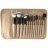 LancrOne - SUNSHADE MINERALS - Set of 13 make-up brushes + natural flax case - 13/4