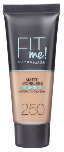 MAYBELLINE - FIT ME! Liquid Foundation For Normal To Oily Skin With Clay - Podkład matujący do twarzy z glinką - 250 SUN BEIGE