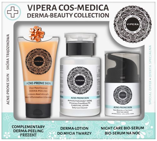VIPERA COS-MEDICA - DERMA-BEAUTY COLLECTION - Zestaw 3 kosmetyków do pielęgnacji cery trądzikowej