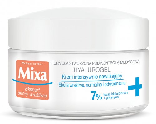 Mixa - HYALUROGEL - Intensively Moisturizing Cream for Sensitive, Normal and Dehydrated Skin
