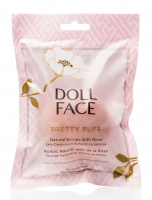 DOLL FACE - PRETTY PUFF - Natural Konjac with Rose - Gąbka oczyszczająca do mycia twarzy