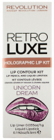 MAKEUP REVOLUTION - RETRO LUXE Holographic Lip Kit - Unicorn Dream - Błyszczyk i konturówka do ust