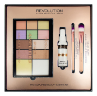 MAKEUP REVOLUTION - PRO AMPLIFIED SCULPT AND FIX KIT - Zestaw do konturowania twarzy i utrwalania makijażu