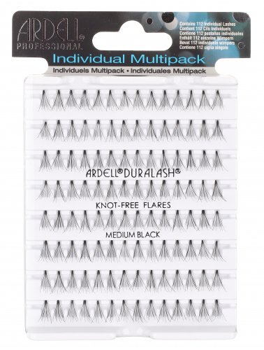 ARDELL - Individual Multipack - KNOT-FREE FLARES - MEDIUM BLACK - Zestaw 112 kępek rzęs