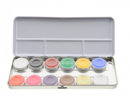 KRYOLAN - AQUACOLOR - Paleta 12 farb wodnych do malowania twarzy - ART. 1104 - SN