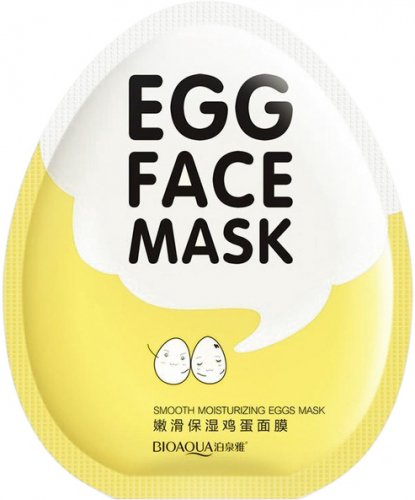BIOAQUA - EGG FACE MASK - Nawilżająca maska do twarzy w płacie