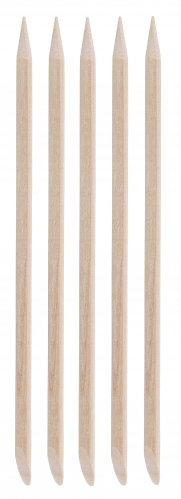 Inter-Vion - Drewniane patyczki do manicure - Krótkie owalne - 5 sztuk