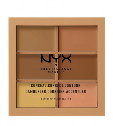 NYX Professional Makeup - CONCEAL, CORRECT CONTOUR PALETTE - Paleta korektorów do twarzy - 02 - MEDIUM