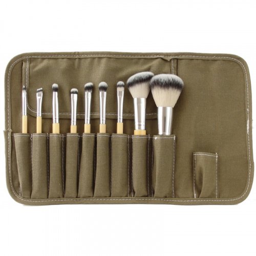 LancrOne - SUNSHADE MINERALS - Zestaw 9 pędzli do makijażu + etui - SM91