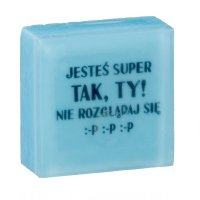LaQ - Happy Soaps - Short Message Soap - Mydełko glicerynowe SMS - JESTEŚ SUPER