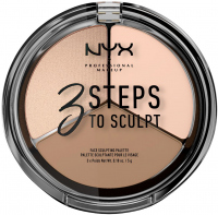 NYX Professional Makeup - 3 STEPS T SCULPT - FACE SCULPTING PALETTE - Zestaw do konturowania twarzy