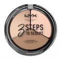 NYX Professional Makeup - 3 STEPS T SCULPT - FACE SCULPTING PALETTE - Zestaw do konturowania twarzy - FAIR - FAIR