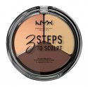 NYX Professional Makeup - 3 STEPS T SCULPT - FACE SCULPTING PALETTE - Zestaw do konturowania twarzy - MEDIUM - MEDIUM