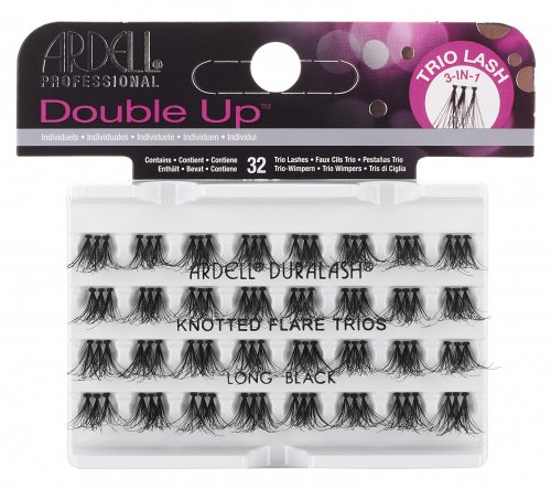 ARDELL - Double Up -  Increased Volume Eyelashes - KNOTTED FLARE TRIOS - LONG BLACK