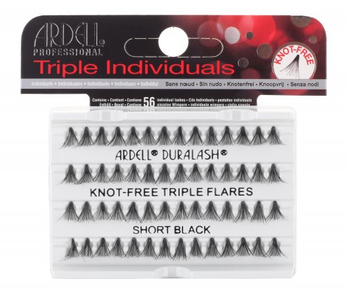 ARDELL - Triple Individuals - Zagęszczone kępki rzęs - KNOT-FREE TRIPLE FLARES - SHORT BLACK