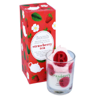 Bomb Cosmetics - Piped Candle with Pure Essential Oils - Strawberry Tea - Świeca zapachowa z pianką - STRAWBERRY TEA