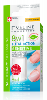 Eveline Cosmetics - NAIL THERAPY PROFESSIONAL 8in1 Total Action Sensitive - Skoncentrowana odżywka do wrażliwych paznokci z kwarcem 