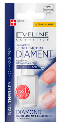 Eveline Cosmetics - NAIL THERAPY PROFESSIONAL - Diamond Hardening Nail Conditioner - Utwardzająca odżywka do paznokci z diamentami