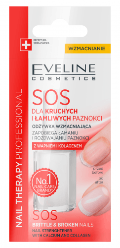 Eveline Cosmetics - NAIL THERAPY PROFESSIONAL - SOS Brittle & Broken Nails - Wzmacniająca odżywka z wapnem dla kruchych i łamliwych paznokci