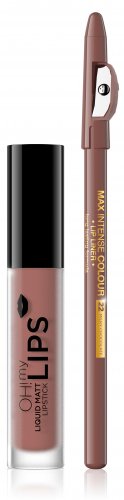 Eveline Cosmetics - OH! My Lips - Matt Lip Kit - Płynna matowa pomadka i konturówka do ust - 02 MILKY CHOCOLATE
