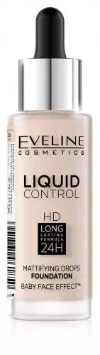 EVELINE COSMETICS - Liquid Control HD Mattifying Drop Foundation - 005 - IVORY