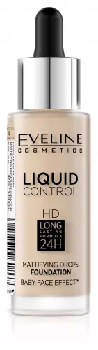 EVELINE COSMETICS - Liquid Control HD Mattifying Drop Foundation - 015 - LIGHT VANILLA