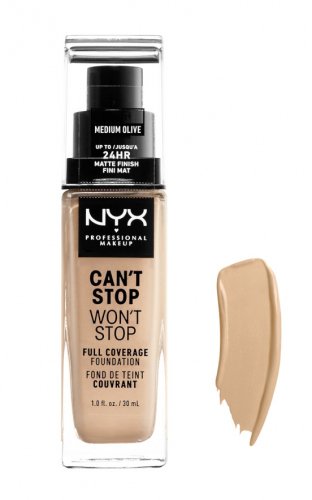 NYX Professional Makeup - CAN'T STOP WON'T STOP - FULL COVERAGE FOUNDATION - Podkład do twarzy - MEDIUM OLIVE