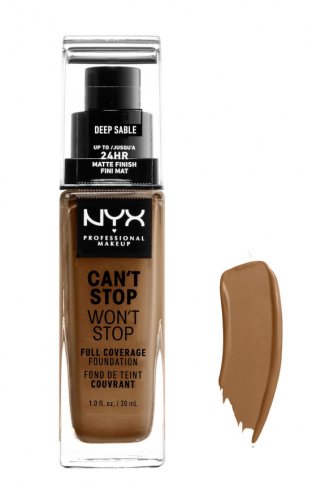 NYX Professional Makeup - CAN'T STOP WON'T STOP - FULL COVERAGE FOUNDATION - Podkład do twarzy - DEEP SABLE