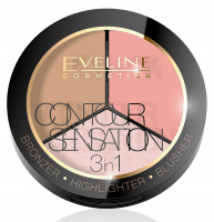 Eveline Cosmetics - CONTOUR SENSATION 3in1 - Paleta do modelowania konturu twarzy 