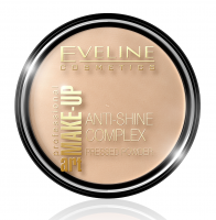 Eveline Cosmetics - Art Make-Up - Anti-Shine Complex Pressed Powder - Puder mineralny z jedwabiem - 37 WARM BEIGE - 37 WARM BEIGE