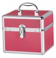 Small red cosmetic case with white dots - RED - BB475