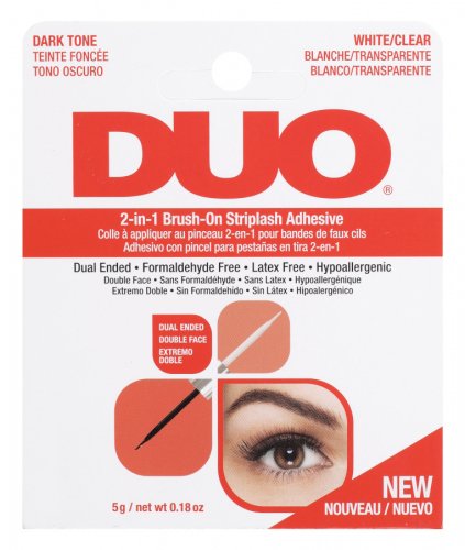 DUO - 2in1 Brush On Striplash Adhesive - Klej do rzęs 2w1 - Black/White