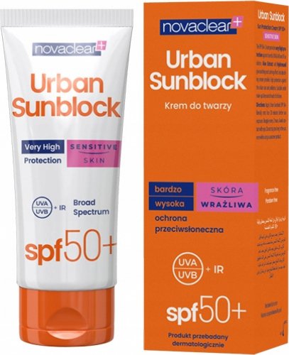NovaClear - Urban Sunblock Cream - Krem ochronny do skóry wrażliwej - SPF50 - 40 ml