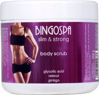 BINGOSPA - Slim & Strong - Body Scrub -  Gruboziarnisty peeling do ciała z kwasem glikolowym, retinolem i miłorzębem - 550g