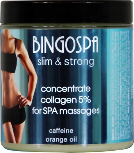 BINGOSPA - Slim&Strong - Concentrate Collagen 5% - Kolagen w żelu z kofeiną i olejkiem pomarańczowym - Koncentrat - 250g