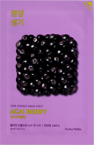 Holika Holika - Pure Essence Mask Sheet Acai Berry - Face mask with Acai fruit extract
