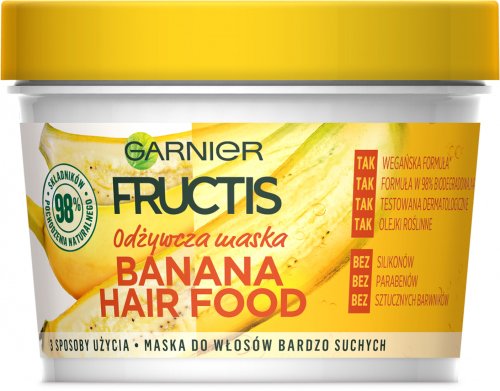GARNIER - FRUCTIS - BANANA HAIR FOOD MASK - Nourishing hair mask - Banana
