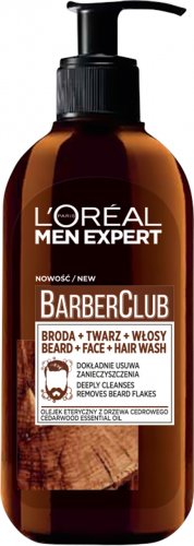 L'Oréal - MEN EXPERT - BARBER CLUB GEL - Żel oczyszczający do brody, twarzy i włosów - 200 ml