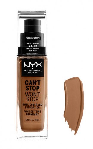 NYX Professional Makeup - CAN'T STOP WON'T STOP - FULL COVERAGE FOUNDATION - Podkład do twarzy - WARM CARAMEL 