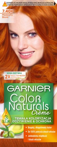 GARNIER - COLOR NATURALS Creme - Trwała, odżywcza koloryzacja do włosów - 7.40 Miedziany Blond