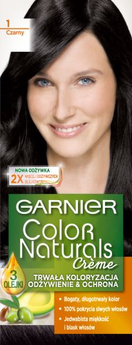 GARNIER - COLOR NATURALS Creme - Trwała, odżywcza koloryzacja do włosów - 1 Czarny
