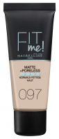 MAYBELLINE - FIT ME! Liquid Foundation For Normal To Oily Skin With Clay - Podkład matujący do twarzy z glinką - 97 NATURAL PORCELAIN - 97 NATURAL PORCELAIN