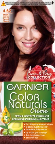 GARNIER - COLOR NATURALS Creme - Cream & Berry Collection - Trwała, odżywcza koloryzacja do włosów - 4.62 Słodka Wiśnia