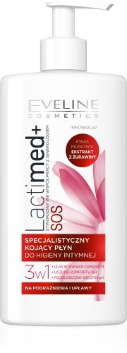Eveline Cosmetics - LactiMed + SOS - Specjalistyczny kojący płyn do higieny intymnej na podrażnienia i upławy - 250 ml