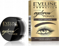 Eveline Cosmetics - WATERPROOF EYEBROW POMADE - Wodoodporna pomada do brwi  - SOFT BROWN - SOFT BROWN